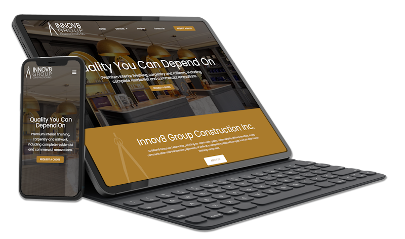 Innov8 Group Construction website device mock