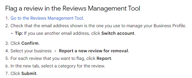 flagging a review